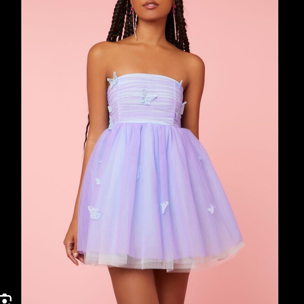 Butterfly Blue and Purple Mini Babydoll Dress Forever 21. SOLD OUT ONLINE